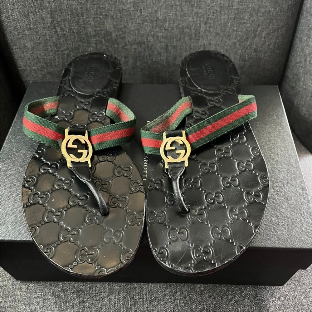 Wooden Black Gucci sandals 9.5B